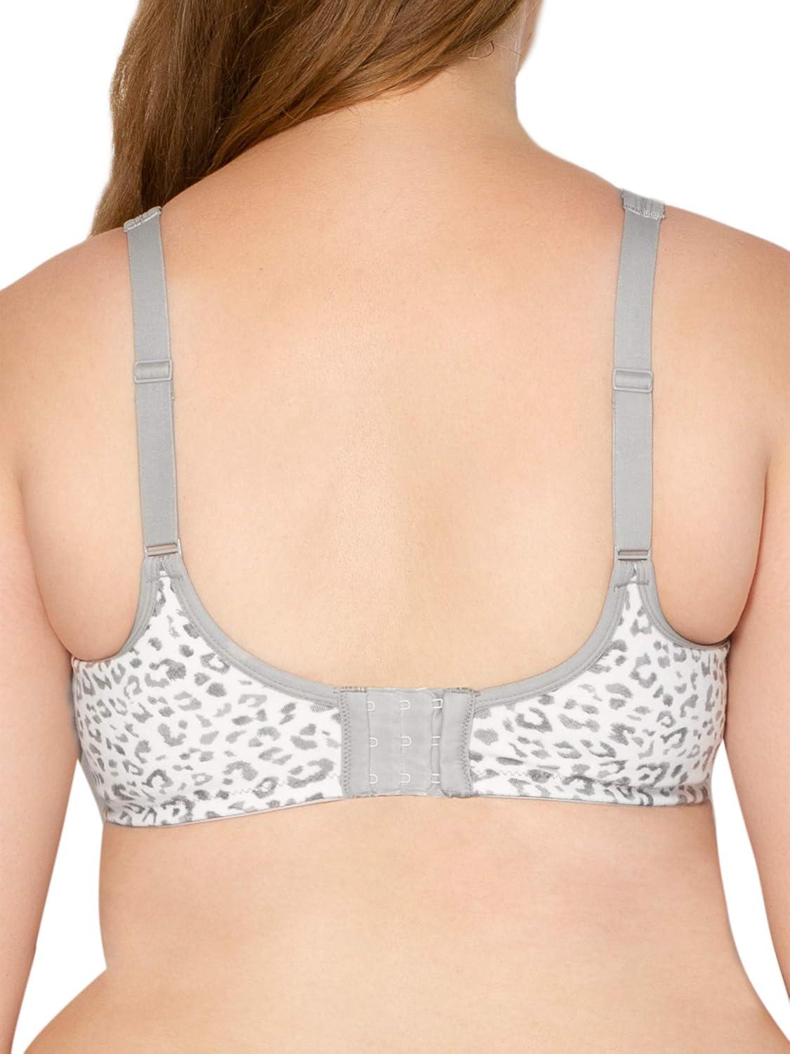 imageFit For Me By Fruit of the Loom Womens Plus Size Cotton Unlined Underwire BraPinchFree Straps  Side and Back SmoothingLeopard Smoke