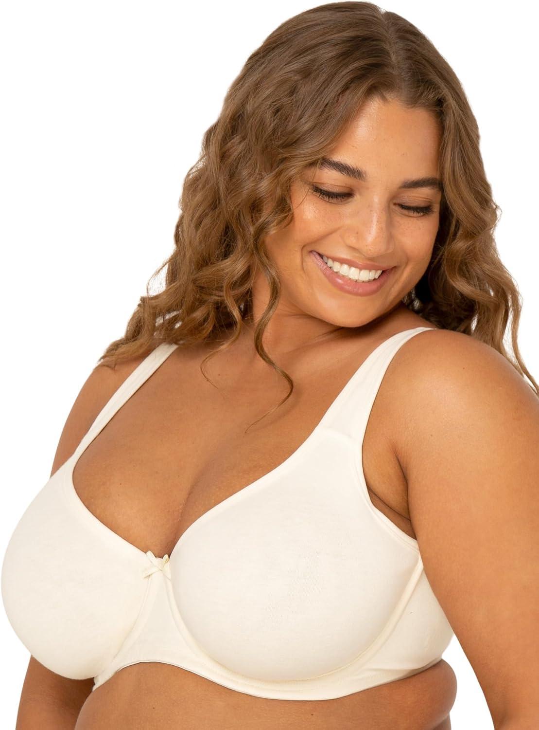 imageFit For Me By Fruit of the Loom Womens Plus Size Cotton Unlined Underwire BraPinchFree Straps  Side and Back SmoothingPristine