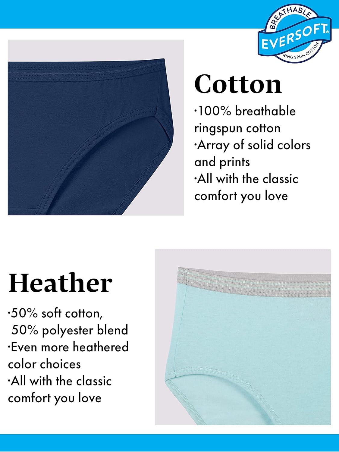 imageFruit of the Loom Womens Eversoft Cotton Hipster Underwear Tag Free ampamp Breathable Available in Plus SizeCotton  12 Pack  GreenPurpleWhite