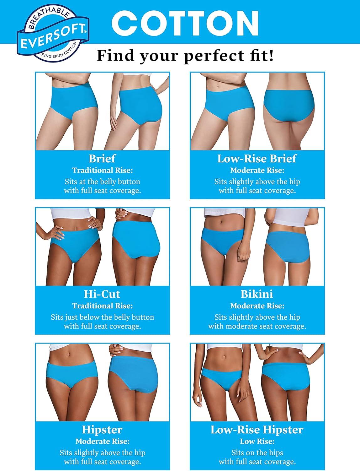 imageFruit of the Loom Womens Eversoft Cotton Hipster Underwear Tag Free ampamp Breathable Available in Plus SizeCotton  12 Pack  GreenPurpleWhite