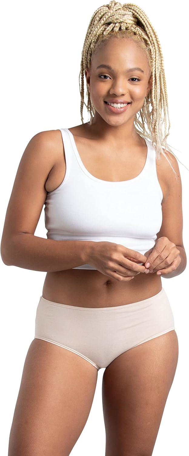 imageFruit of the Loom Womens Eversoft Cotton Hipster Underwear Tag Free ampamp Breathable Available in Plus SizeCotton Stretch  12 Pack  PinkBlackTan