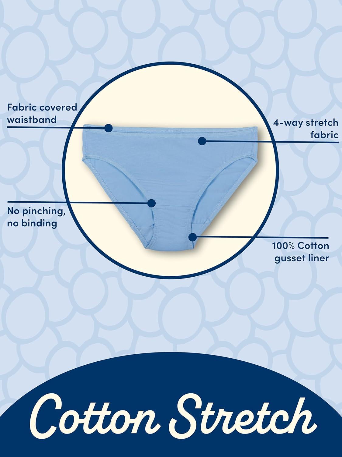 imageFruit of the Loom Womens Eversoft Cotton Underwear Multipacks Tag Free ampamp Breathable Available in Plus SizeBikini  Black