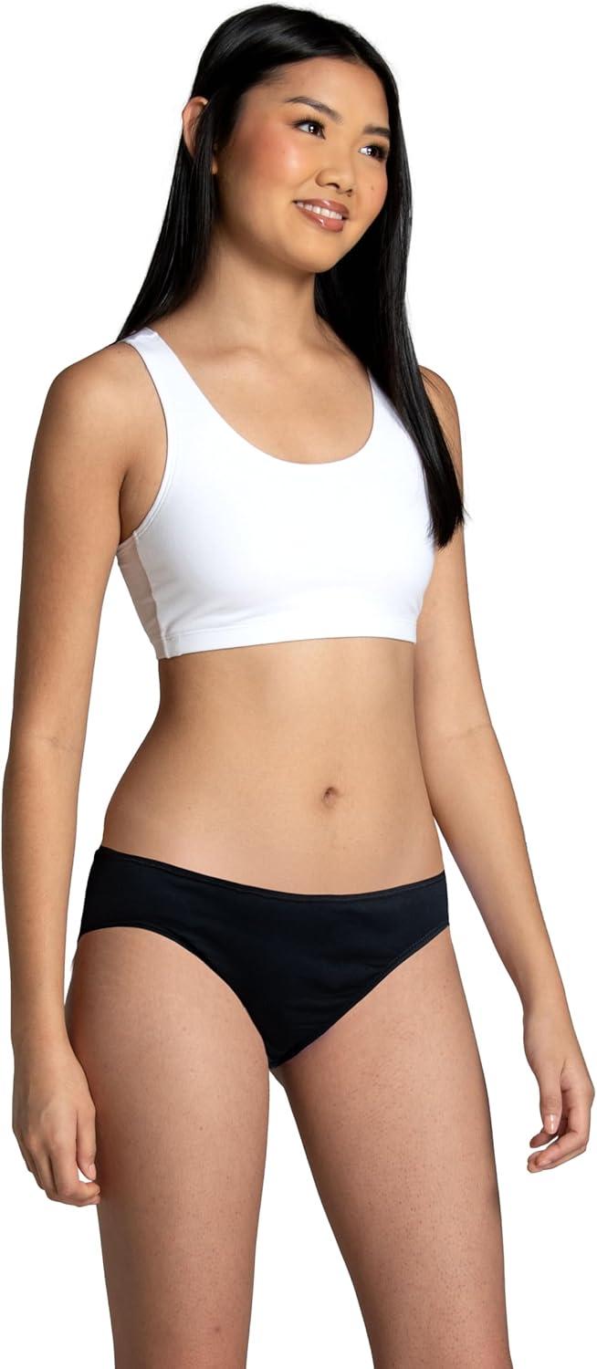 imageFruit of the Loom Womens Eversoft Cotton Underwear Multipacks Tag Free ampamp Breathable Available in Plus SizeBikini  Black