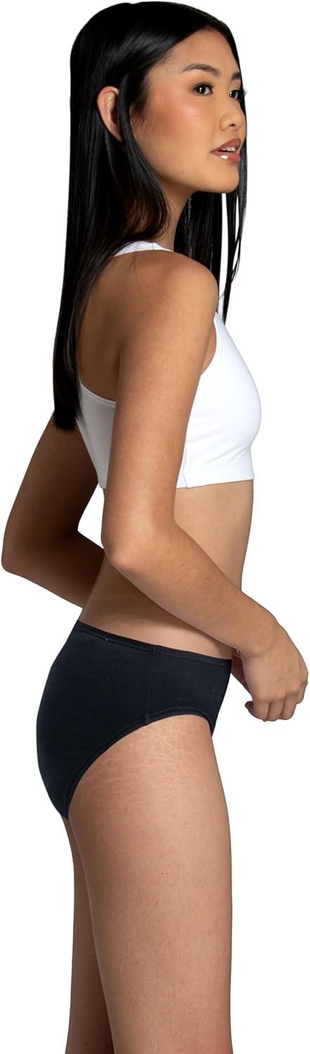 imageFruit of the Loom Womens Eversoft Cotton Underwear Multipacks Tag Free ampamp Breathable Available in Plus SizeBikini  Black