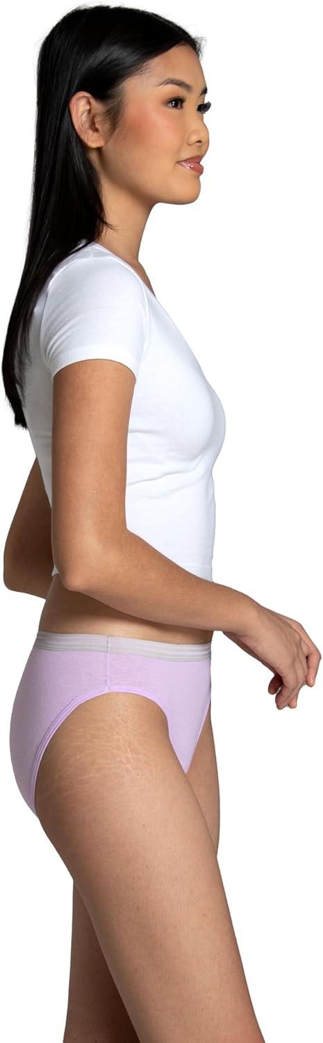 imageFruit of the Loom Womens Eversoft Cotton Underwear Multipacks Tag Free ampamp Breathable Available in Plus SizeBikini  GreyBluePurple
