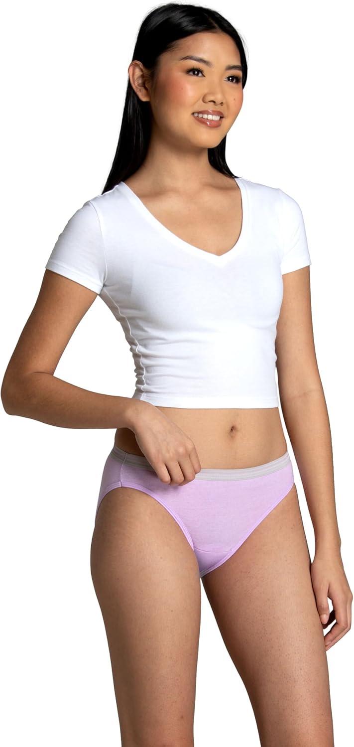 imageFruit of the Loom Womens Eversoft Cotton Underwear Multipacks Tag Free ampamp Breathable Available in Plus SizeBikini  PinkNavyWhite