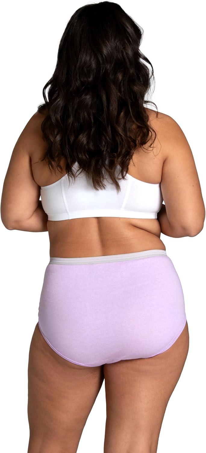 imageFruit of the Loom Womens Eversoft Cotton Underwear Multipacks Tag Free ampamp Breathable Available in Plus SizeBrief  GreyPinkBlue