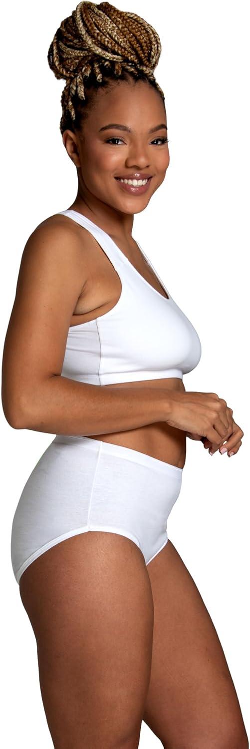 imageFruit of the Loom Womens Eversoft Cotton Underwear Multipacks Tag Free ampamp Breathable Available in Plus SizeBrief  White