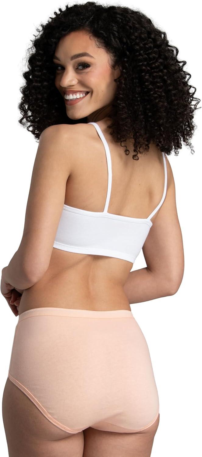 imageFruit of the Loom Womens Eversoft Cotton Underwear Multipacks Tag Free ampamp Breathable Available in Plus SizeBrief  WhitePinkNude