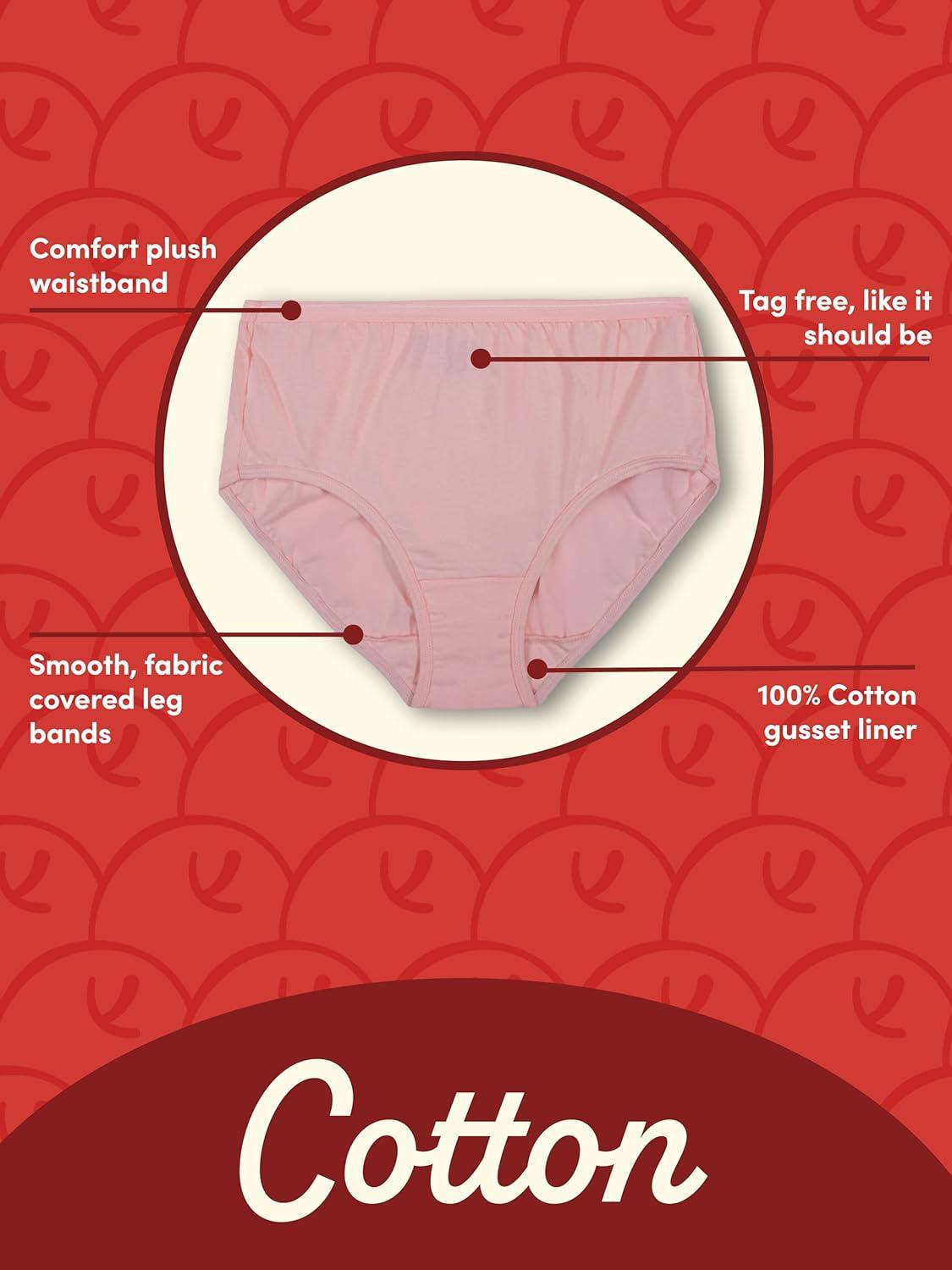 imageFruit of the Loom Womens Eversoft Cotton Underwear Multipacks Tag Free ampamp Breathable Available in Plus SizeHi Cut  NavyWhitePink