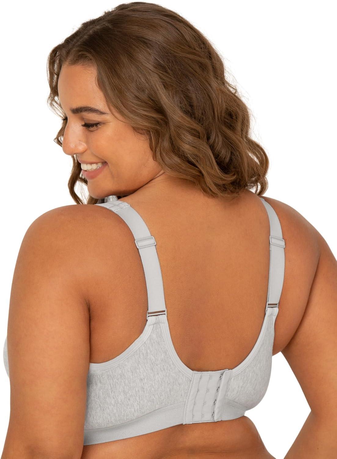 imageFruit of the Loom Womens Fit for Me Collection PlusSize Wireless Bra  Soft Cotton Comfort ampamp SupportHeather Grey