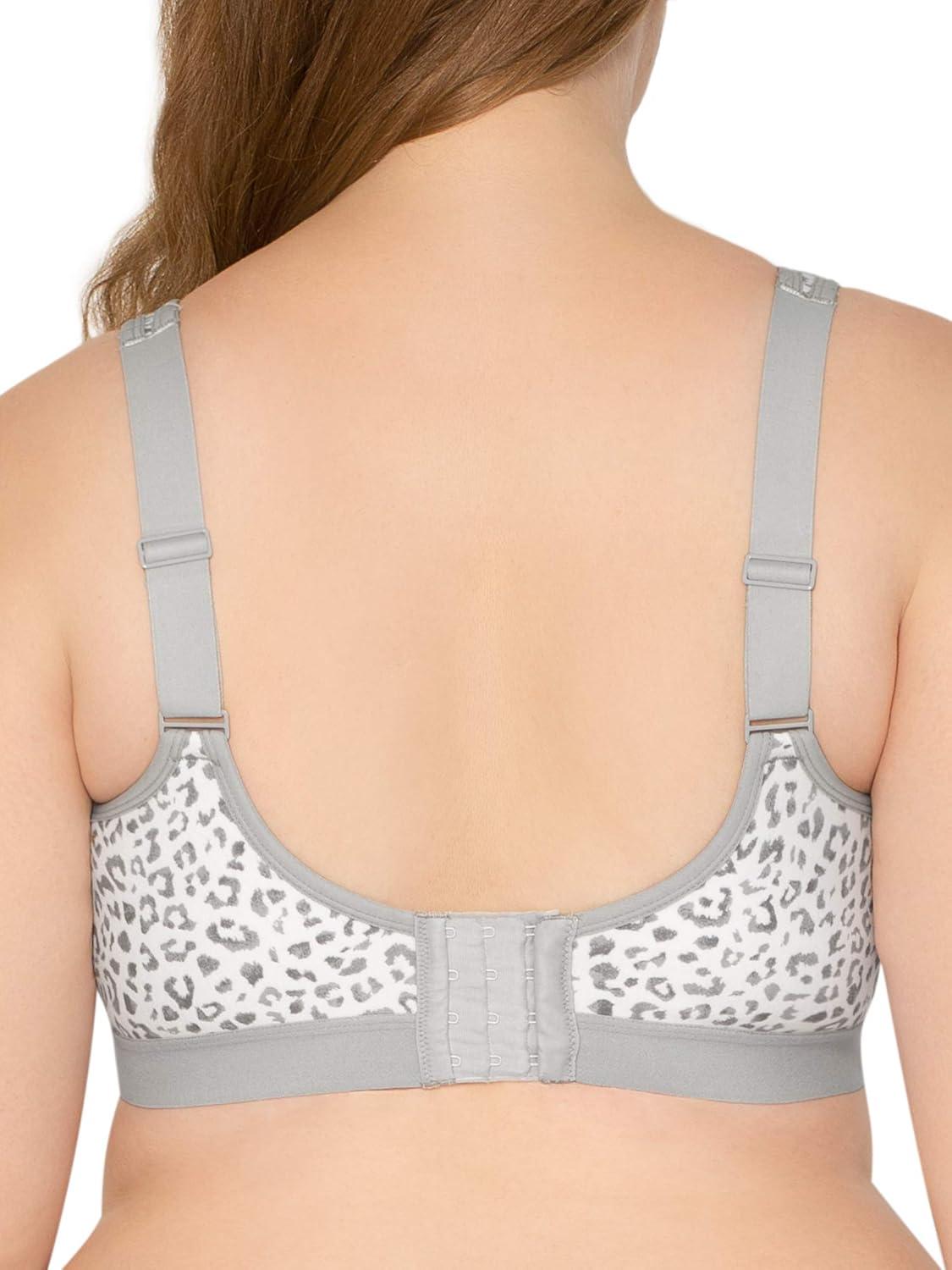 imageFruit of the Loom Womens Fit for Me Collection PlusSize Wireless Bra  Soft Cotton Comfort ampamp SupportLeopard Smoke