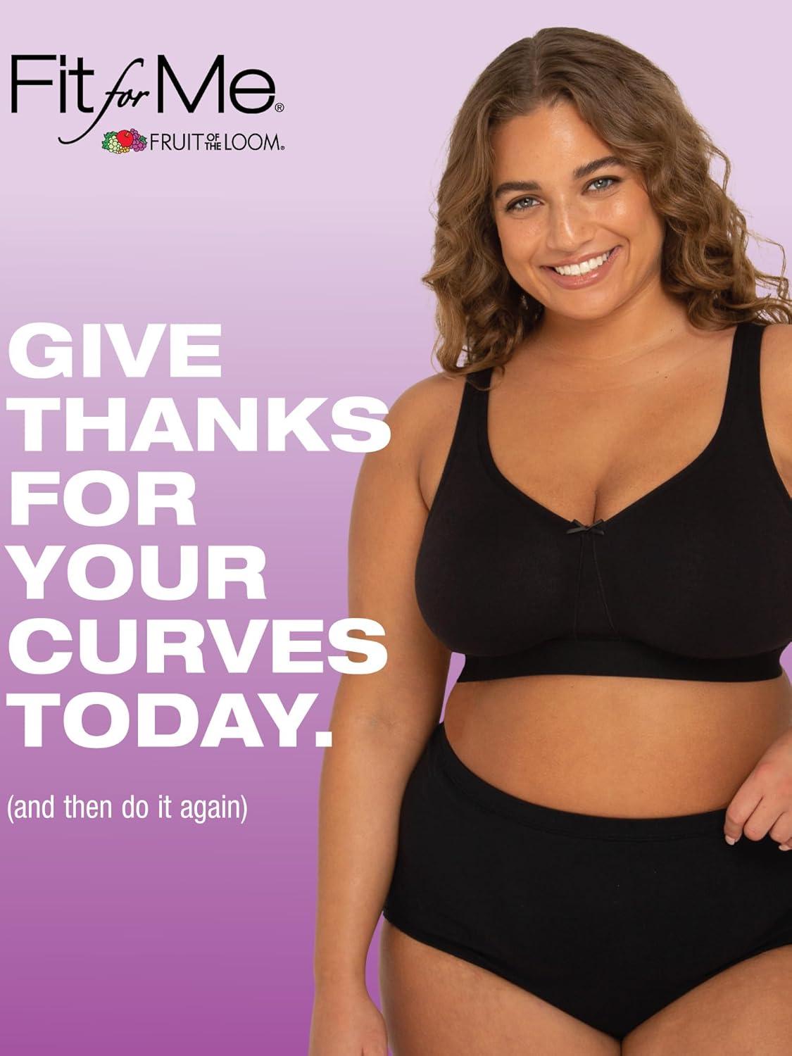 imageFruit of the Loom Womens Fit for Me Collection PlusSize Wireless Bra  Soft Cotton Comfort ampamp SupportSand
