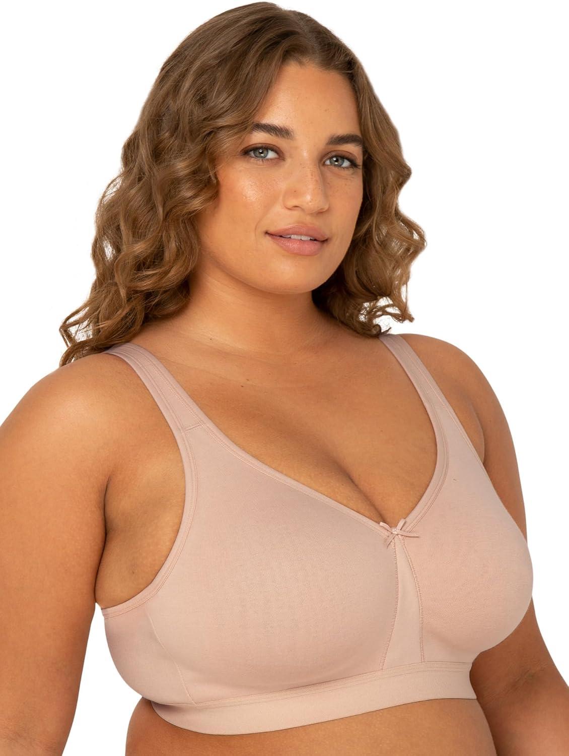 imageFruit of the Loom Womens Fit for Me Collection PlusSize Wireless Bra  Soft Cotton Comfort ampamp SupportSand