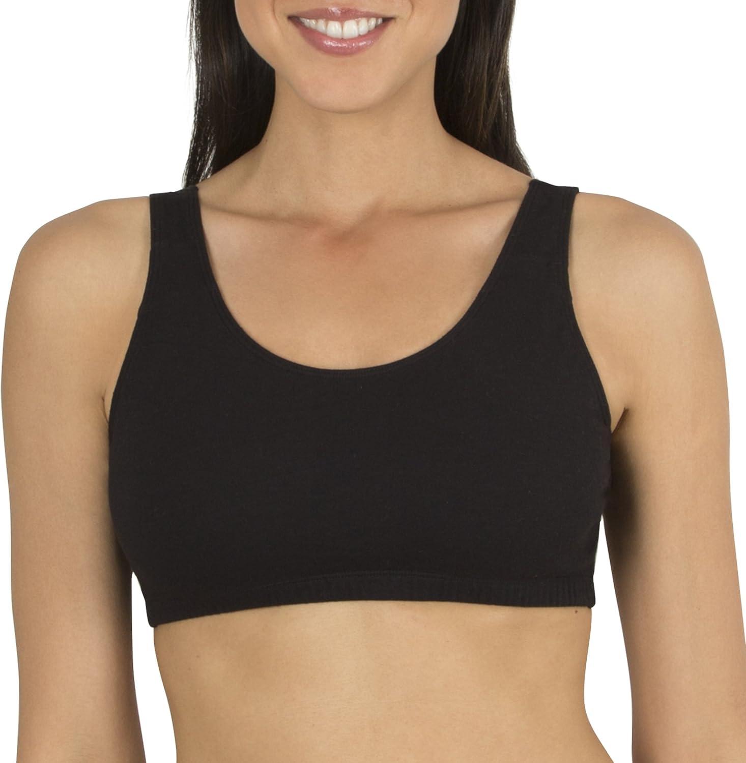 imageFruit of the Loom Womens MultiPack Tank Top Style Sports BraBlackWhiteHeather Grey