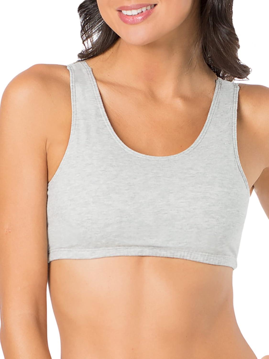 imageFruit of the Loom Womens MultiPack Tank Top Style Sports BraBlackWhiteHeather Grey
