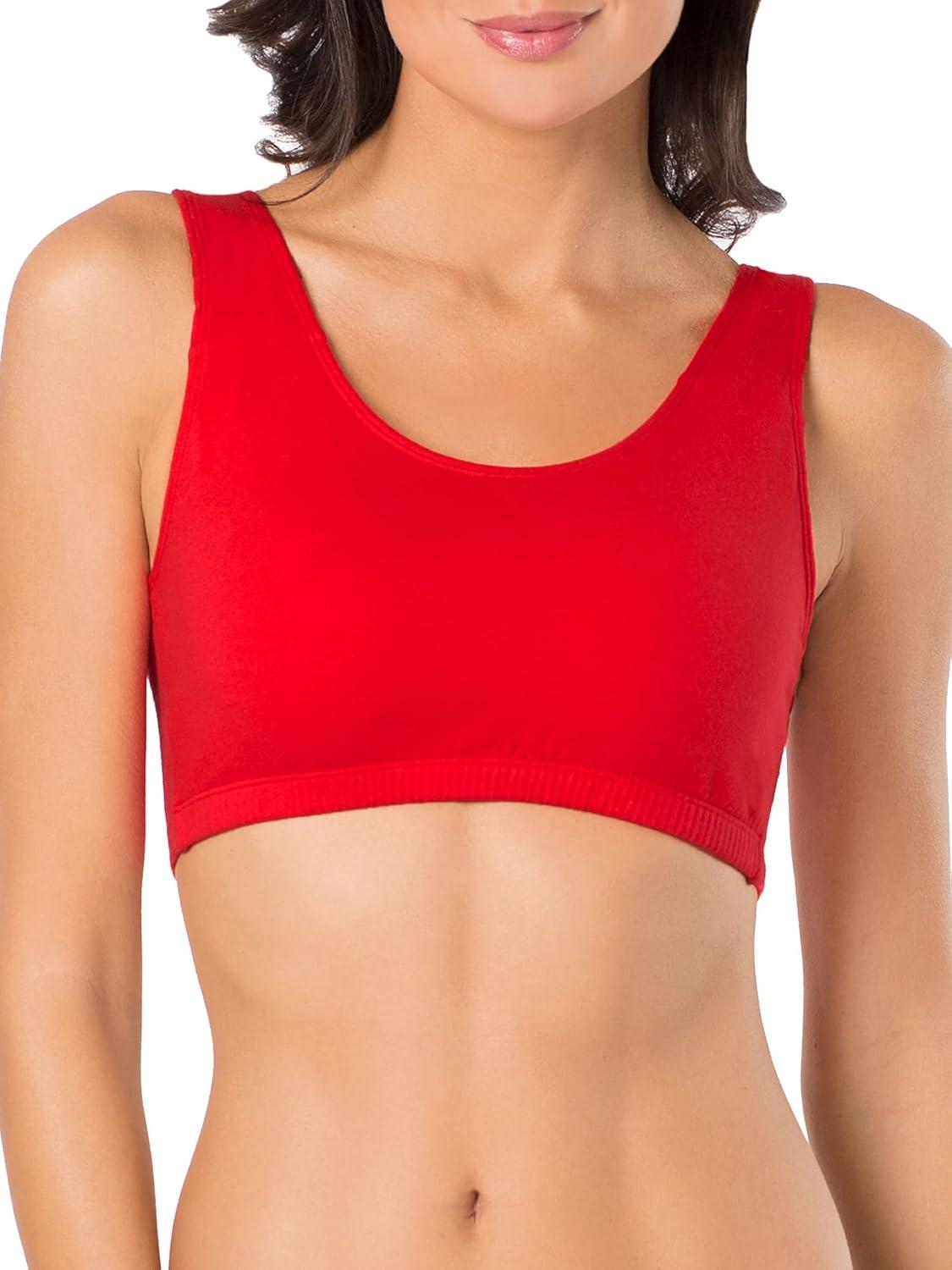 imageFruit of the Loom Womens MultiPack Tank Top Style Sports BraBlackWhtWhtRed