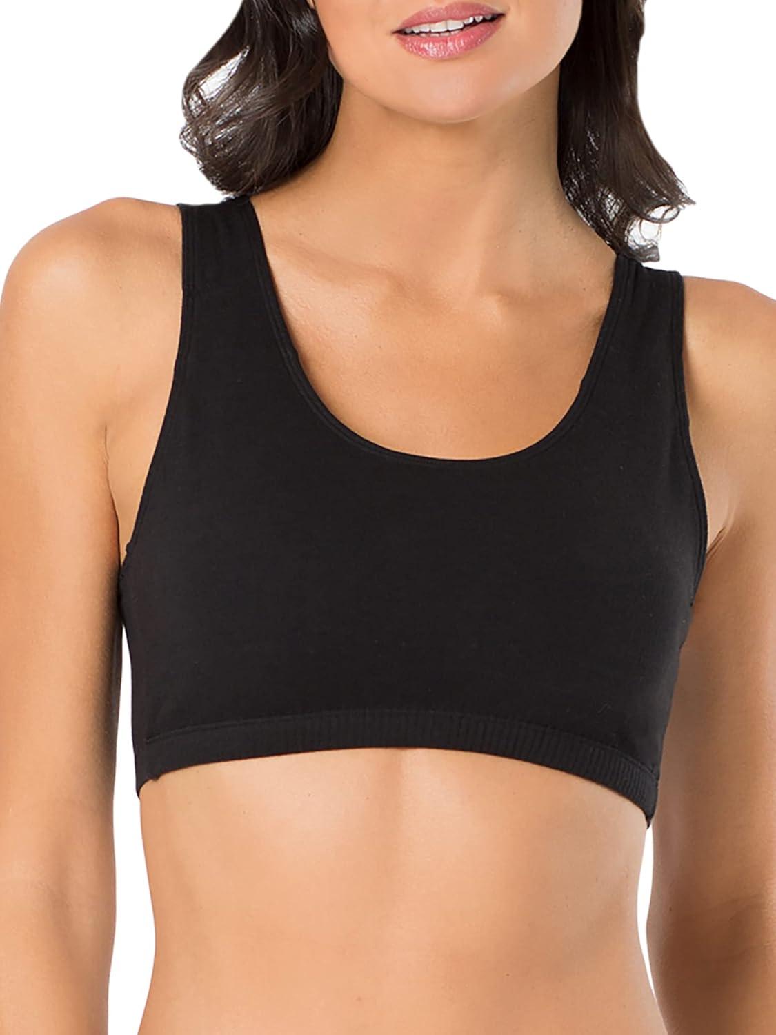 imageFruit of the Loom Womens MultiPack Tank Top Style Sports BraBlackWhtWhtRed