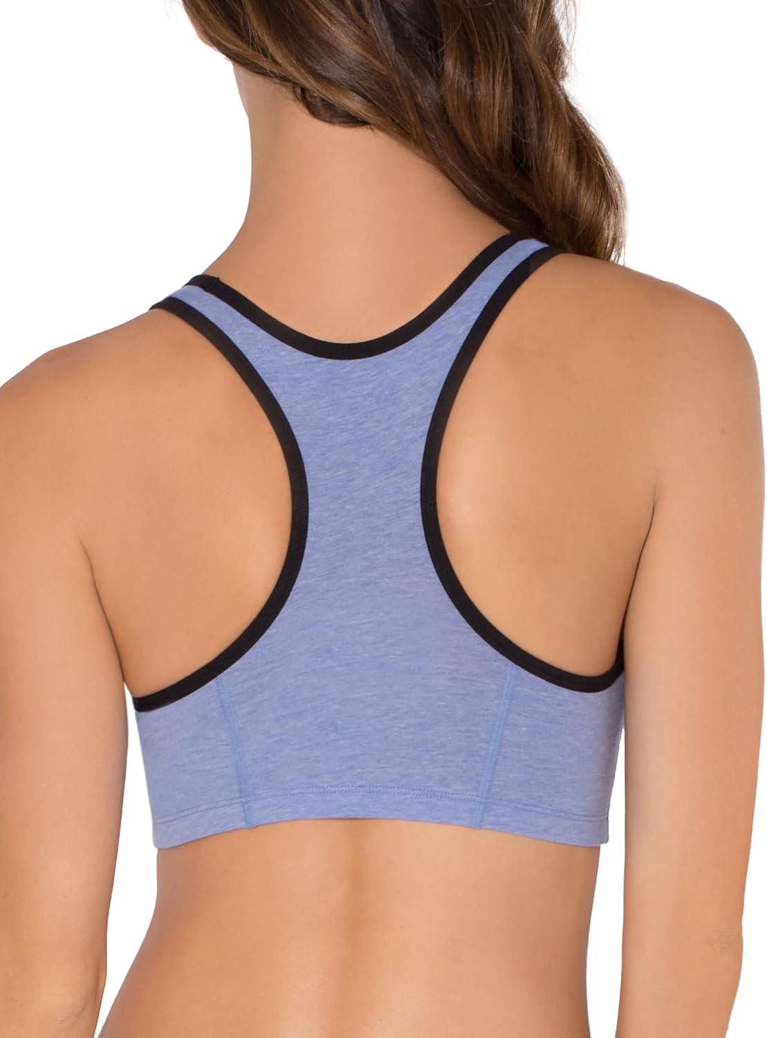 imageFruit of the Loom Womens MultiPack Tank Top Style Sports BraBlue Gem Heather With BlackWhiteBlack Hue