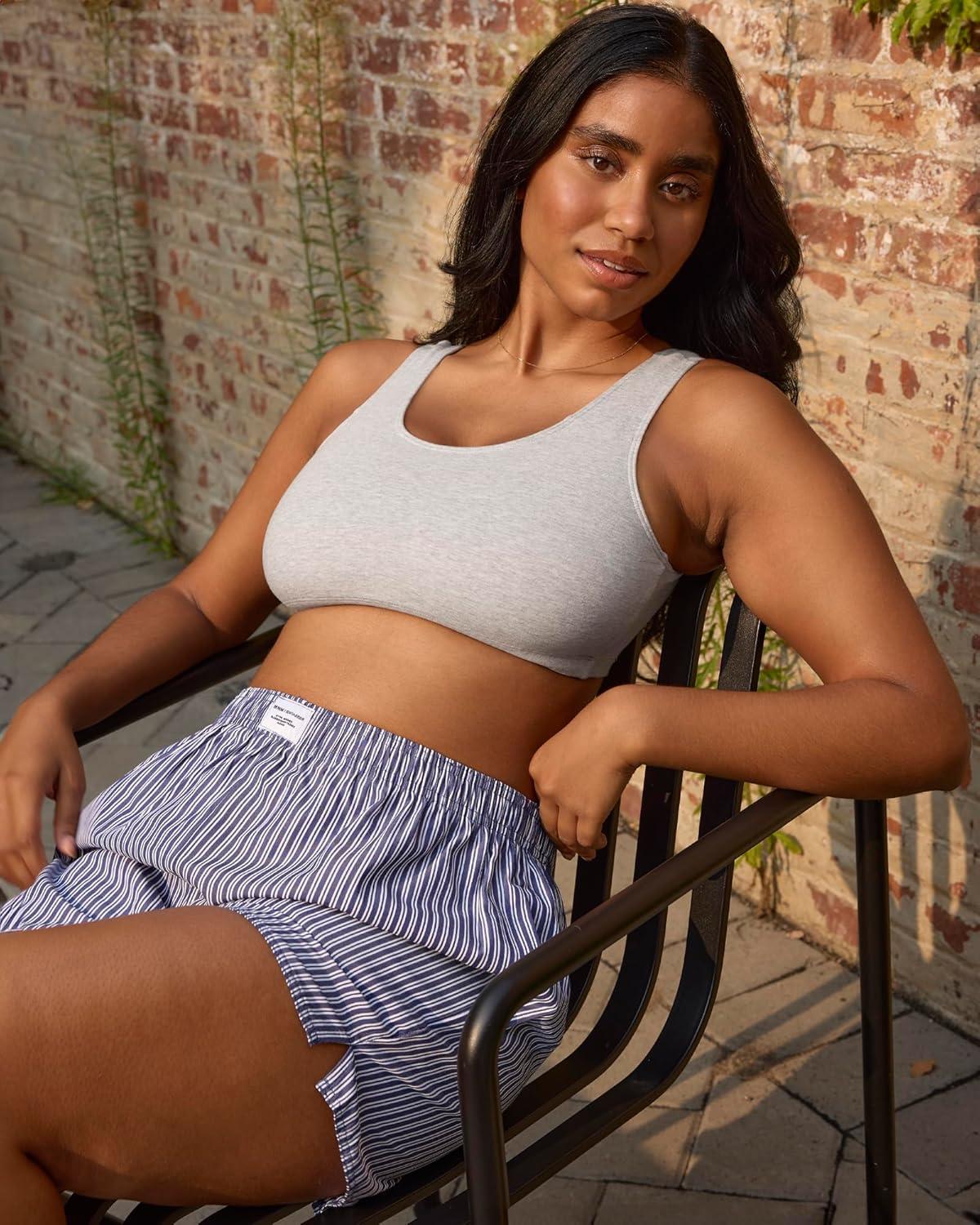 imageFruit of the Loom Womens MultiPack Tank Top Style Sports BraCottage StripesSkipper BlueGrey HeatherWhite