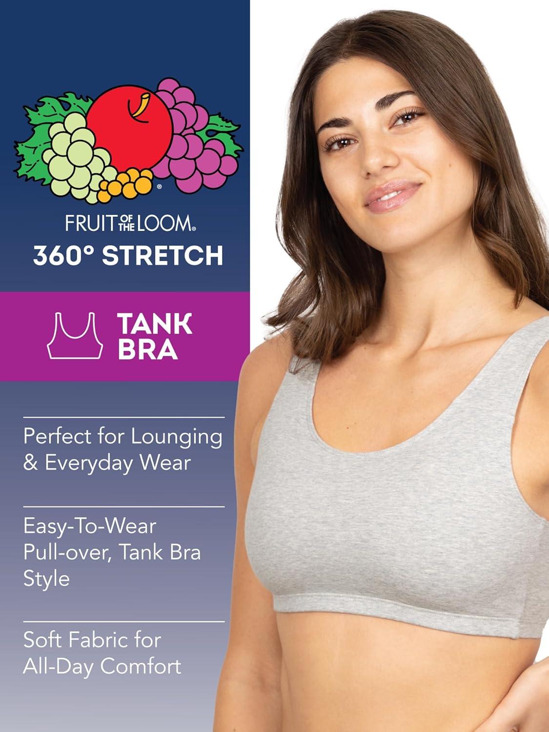 imageFruit of the Loom Womens MultiPack Tank Top Style Sports BraHeather Blue White Heather Grey