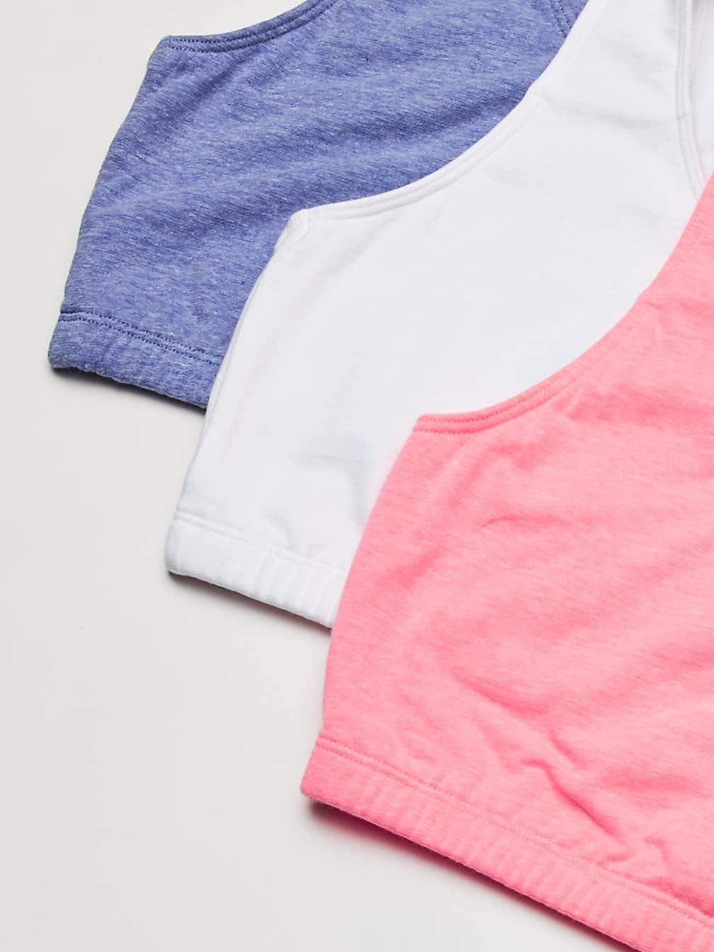 imageFruit of the Loom Womens MultiPack Tank Top Style Sports BraHeather BluePopsicle PinkWhite