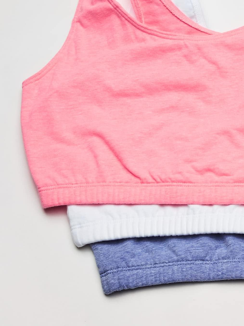 imageFruit of the Loom Womens MultiPack Tank Top Style Sports BraHeather BluePopsicle PinkWhite