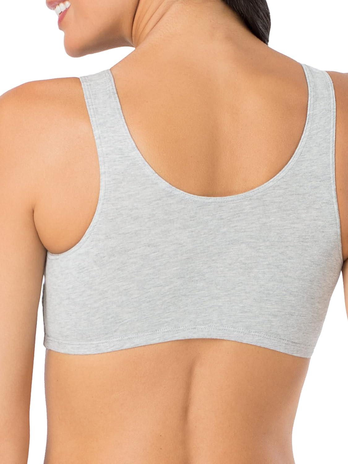 imageFruit of the Loom Womens MultiPack Tank Top Style Sports BraHeather BlueWhiteHeather Grey