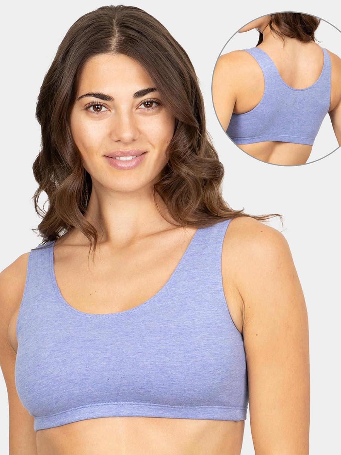 imageFruit of the Loom Womens MultiPack Tank Top Style Sports BraHeather BlueWhiteHeather Grey