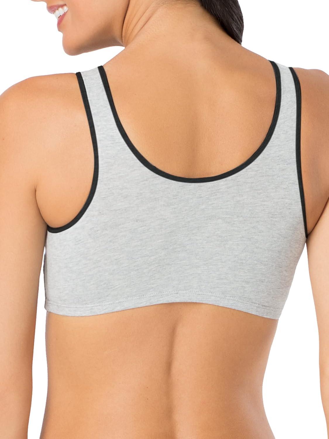 imageFruit of the Loom Womens MultiPack Tank Top Style Sports BraHeather Grey With BlackWhiteBlack