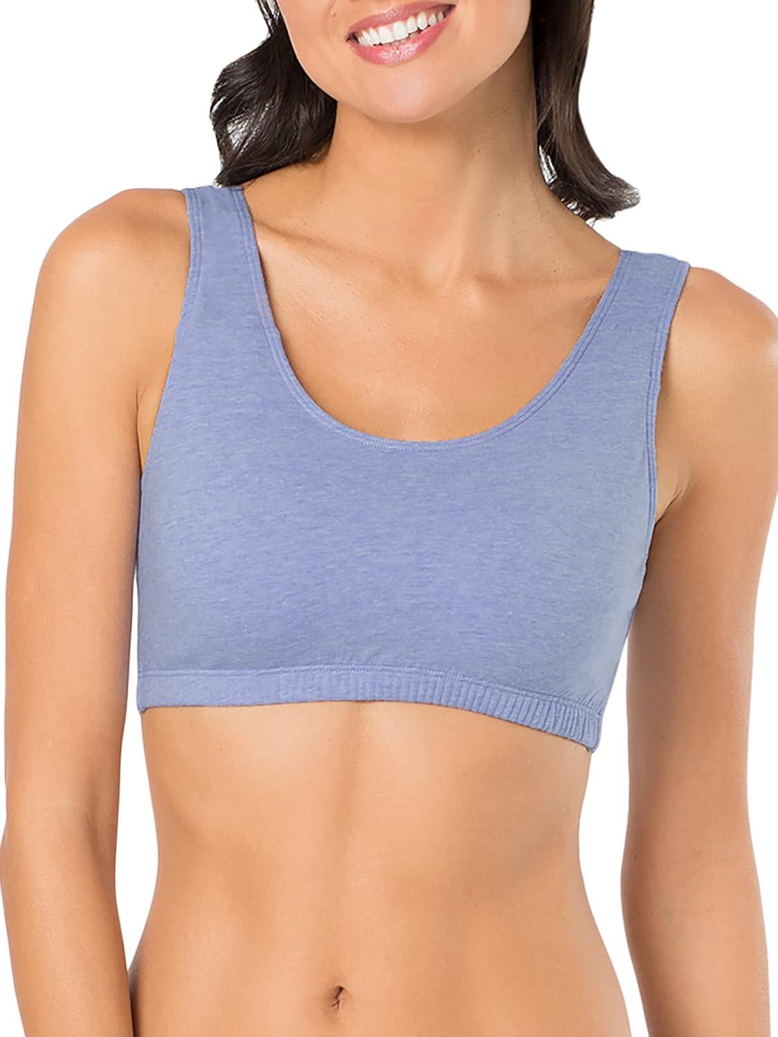 imageFruit of the Loom Womens MultiPack Tank Top Style Sports BraHeather GreyWhtWhtBlue Hthr