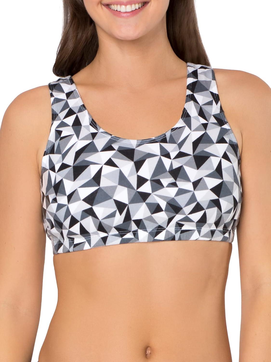 imageFruit of the Loom Womens MultiPack Tank Top Style Sports BraKaleidescopeCharcoalPunchy Peach