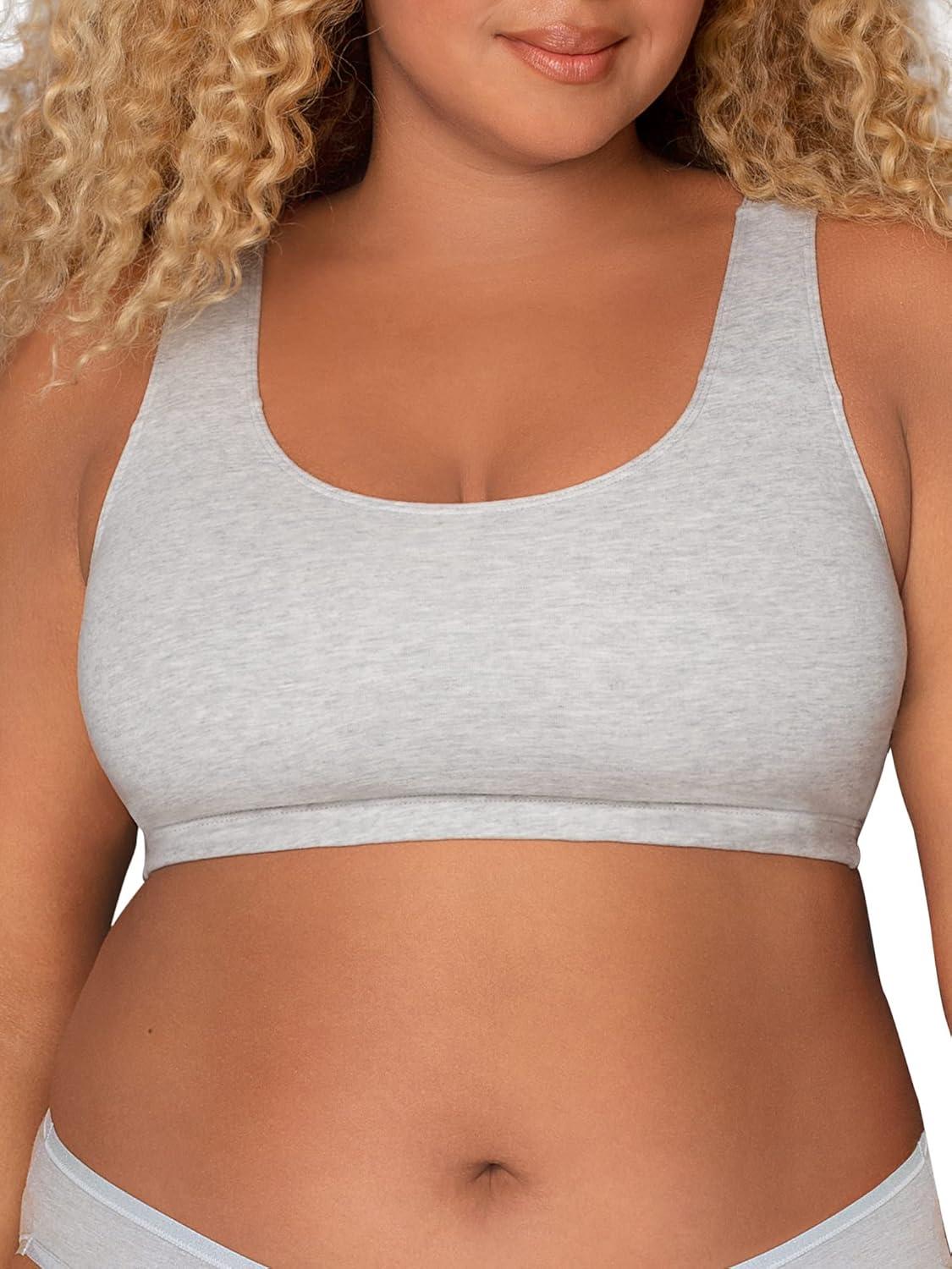 imageFruit of the Loom Womens MultiPack Tank Top Style Sports BraLilac WhisperWhiteGrey Heather