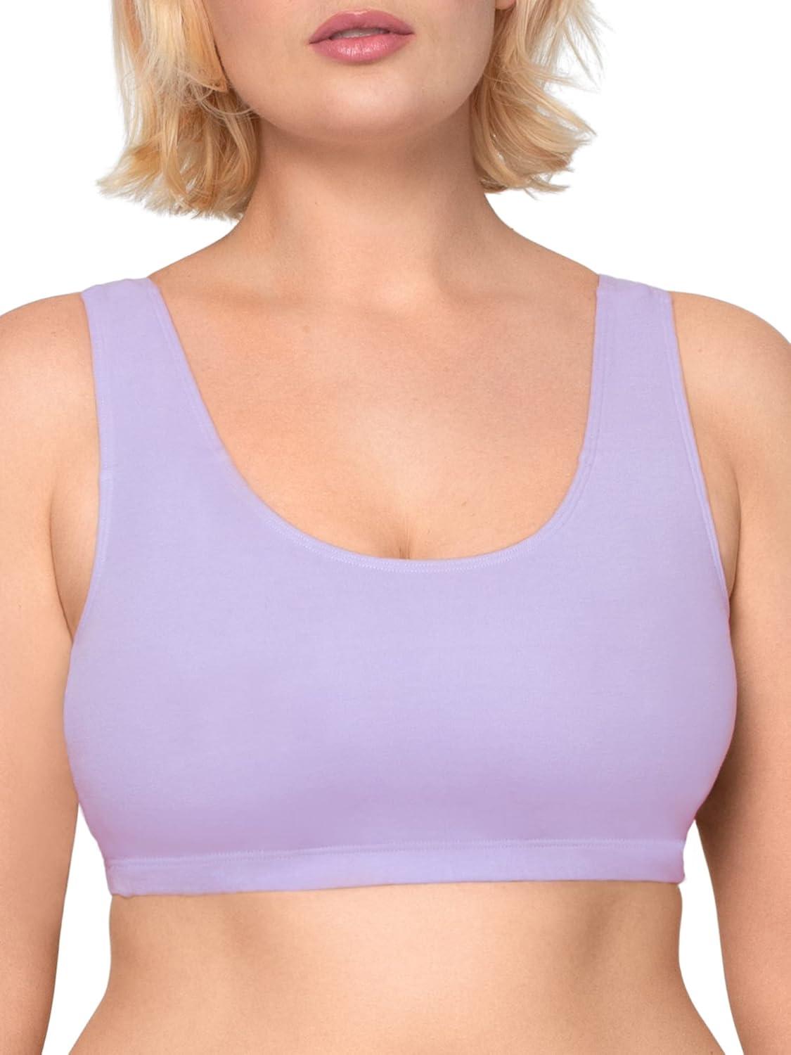 imageFruit of the Loom Womens MultiPack Tank Top Style Sports BraLilac WhisperWhiteGrey Heather