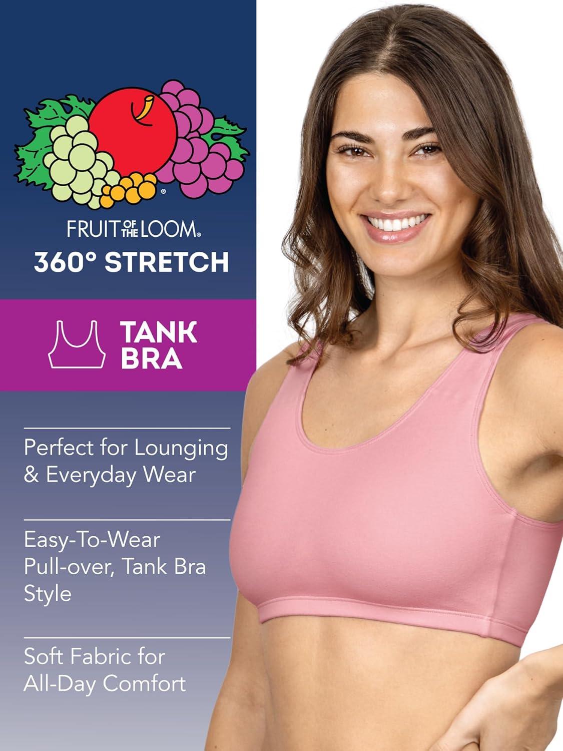 imageFruit of the Loom Womens MultiPack Tank Top Style Sports BraMidnight MeadowLilasGrey HeatherBlack Hue