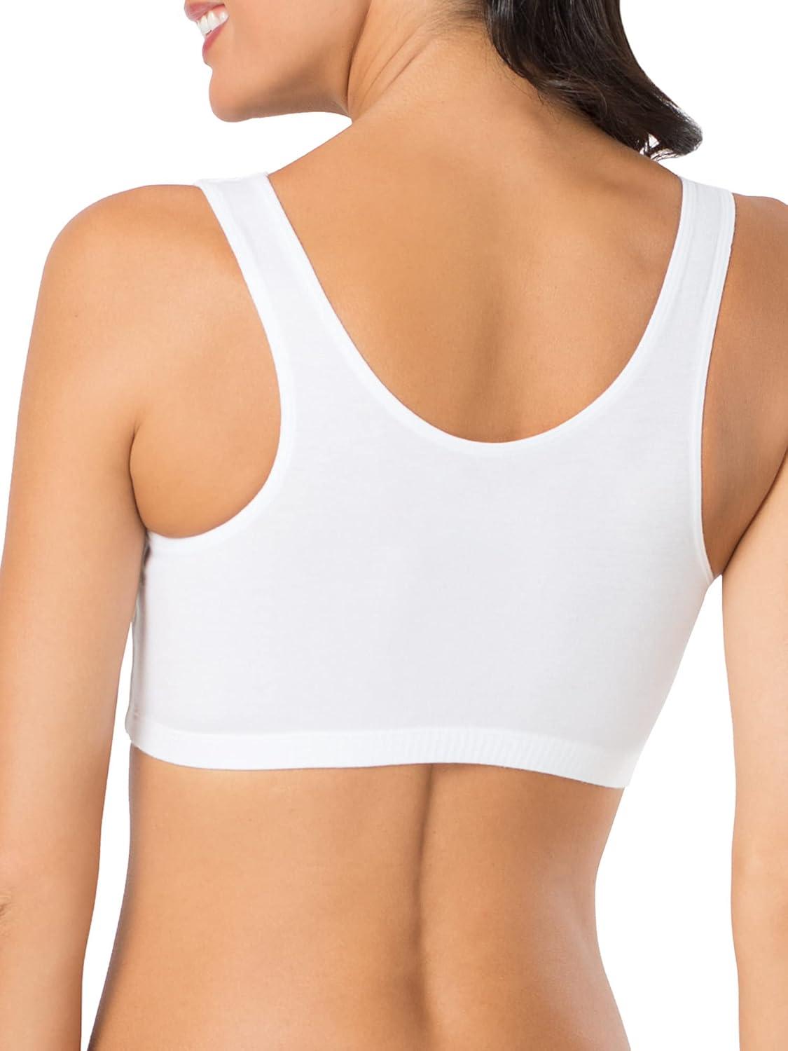 imageFruit of the Loom Womens MultiPack Tank Top Style Sports BraPin DotPopsicle PinkWhite