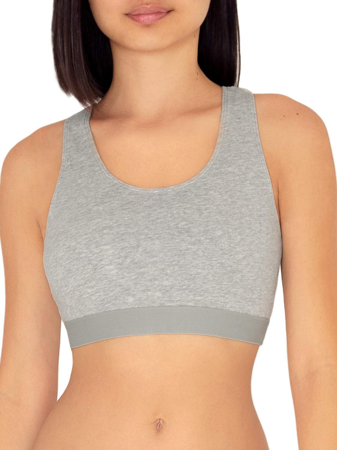 imageFruit of the Loom Womens MultiPack Tank Top Style Sports BraPink and Grey