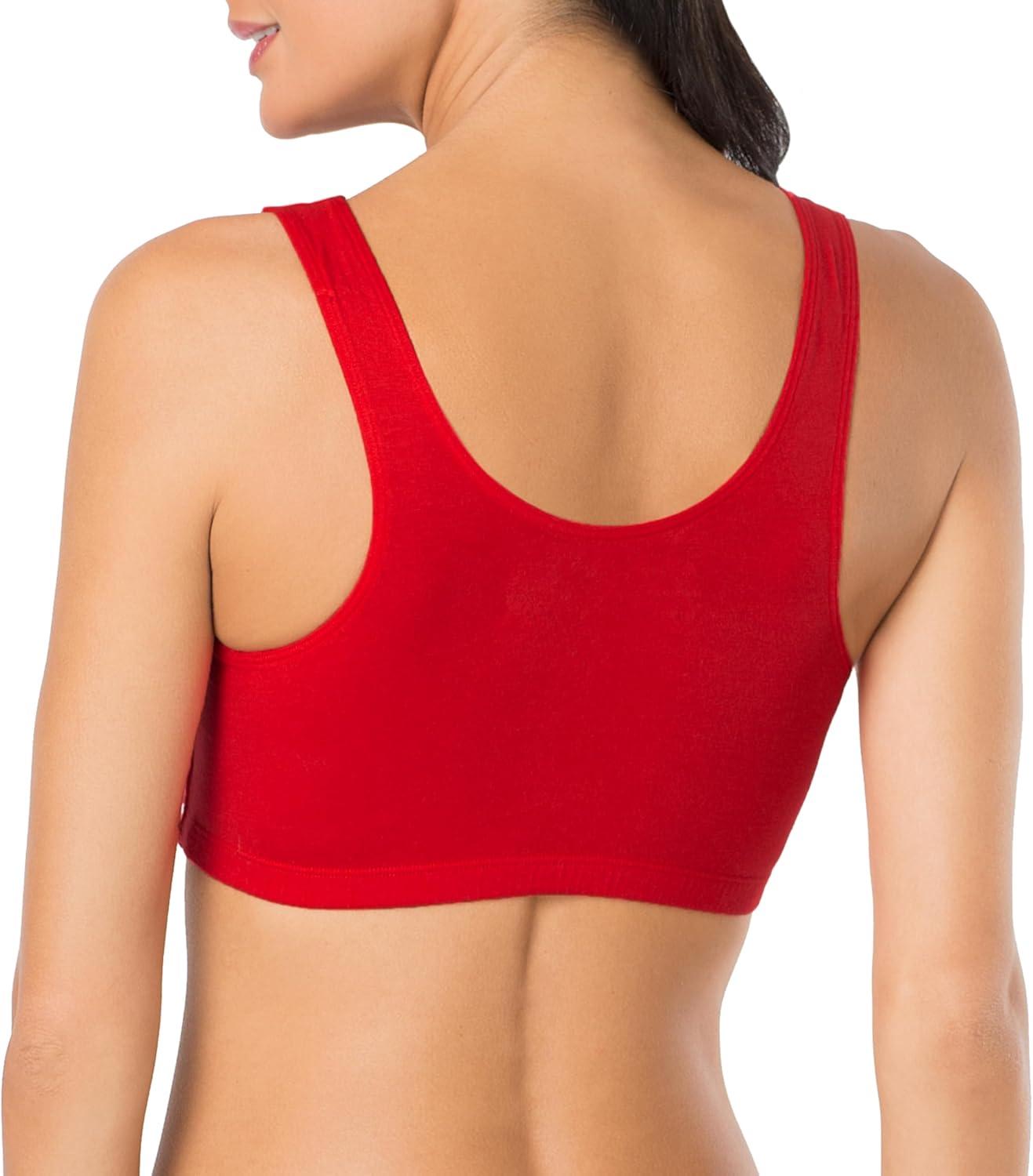 imageFruit of the Loom Womens MultiPack Tank Top Style Sports BraRed Hot White Red