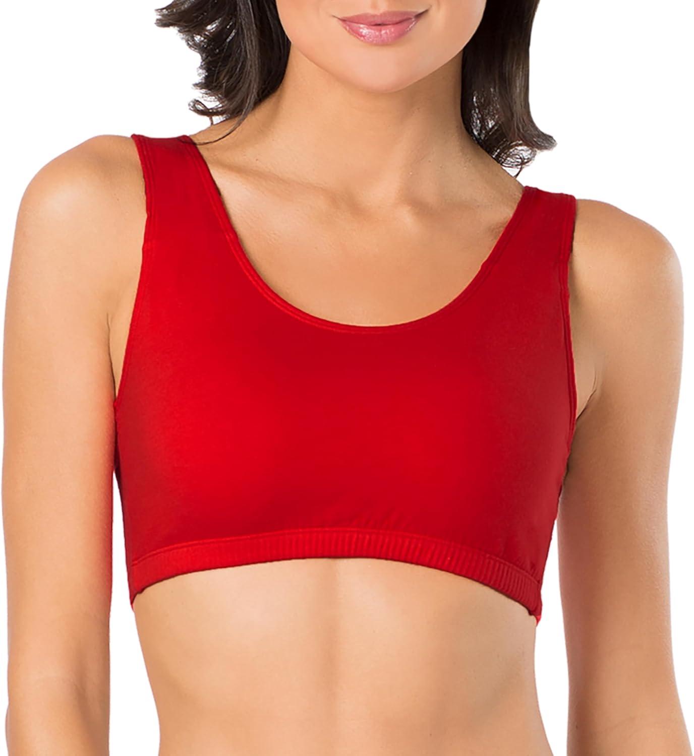 imageFruit of the Loom Womens MultiPack Tank Top Style Sports BraRed Hot White Red