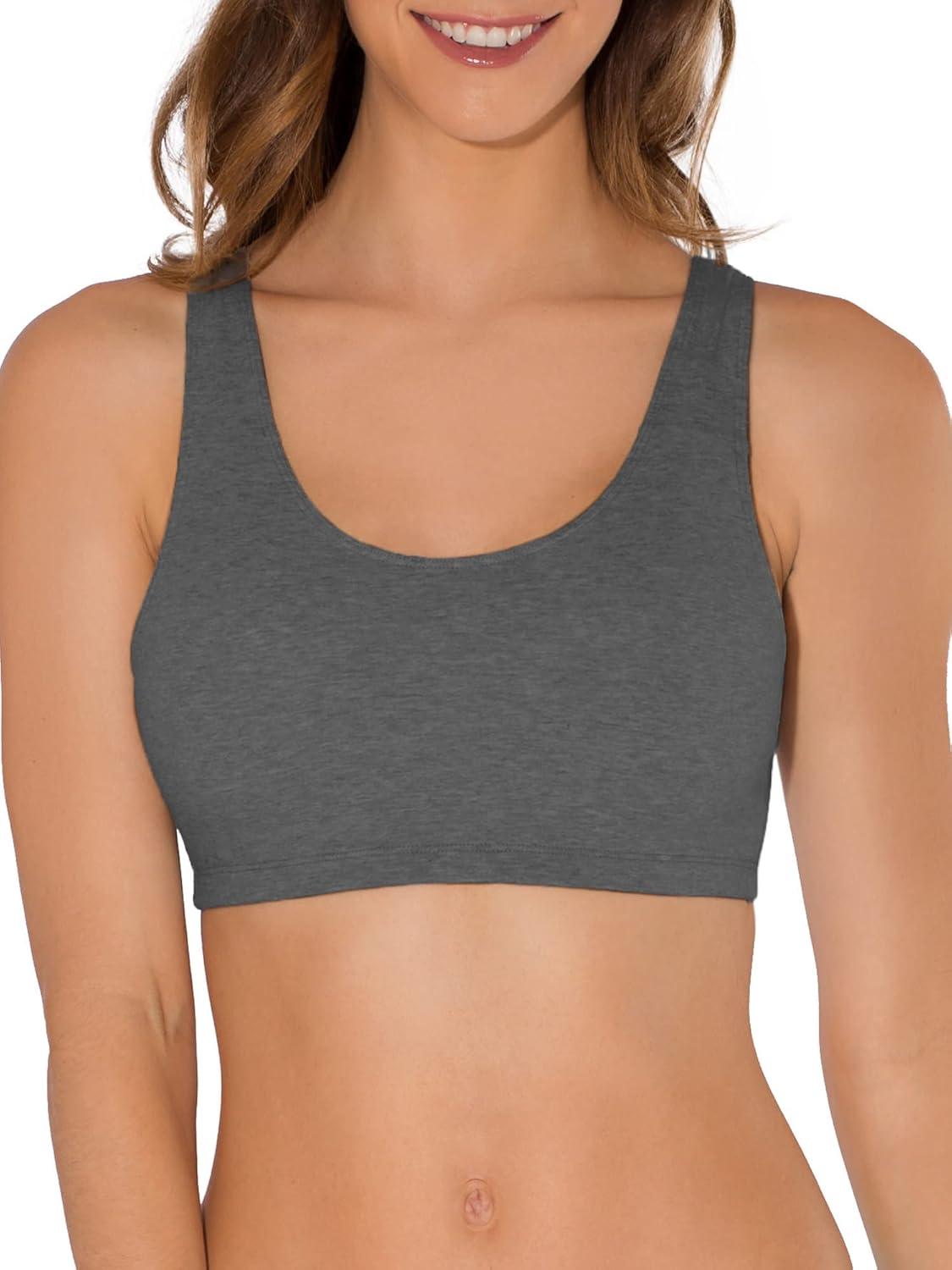 imageFruit of the Loom Womens MultiPack Tank Top Style Sports BraRed Hot With BlackCharcoalBlack