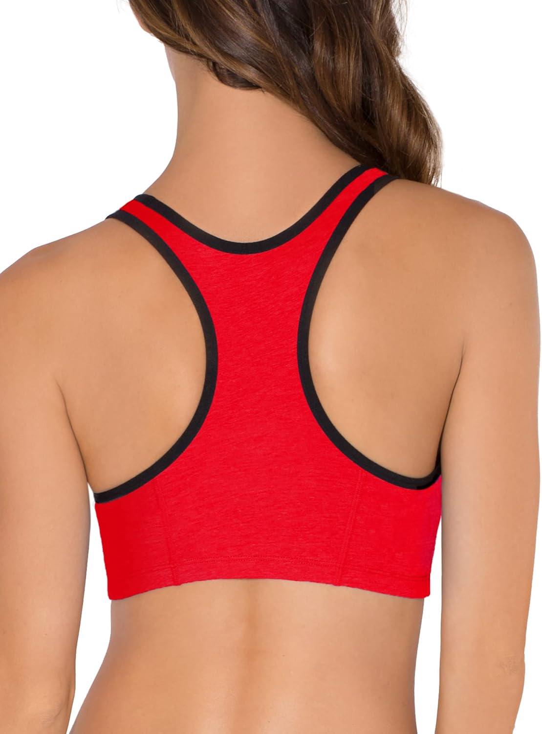 imageFruit of the Loom Womens MultiPack Tank Top Style Sports BraRed Hot With BlackCharcoalBlack