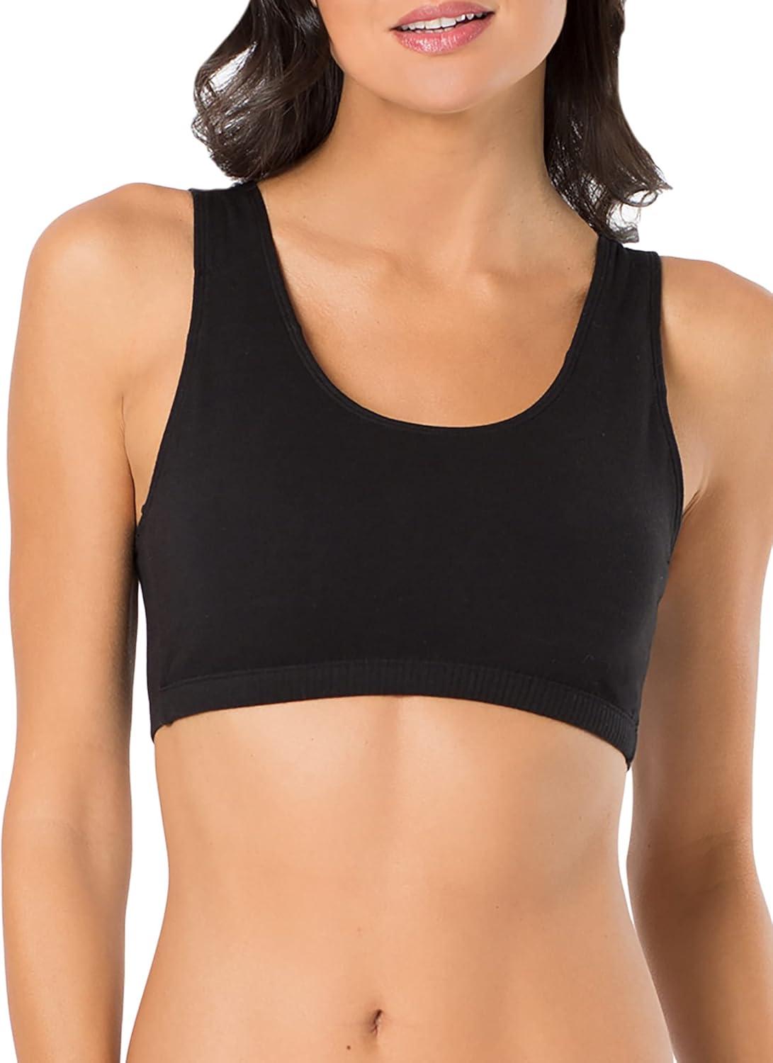 imageFruit of the Loom Womens MultiPack Tank Top Style Sports BraSkinny StripeBlack HueRed HotWhite