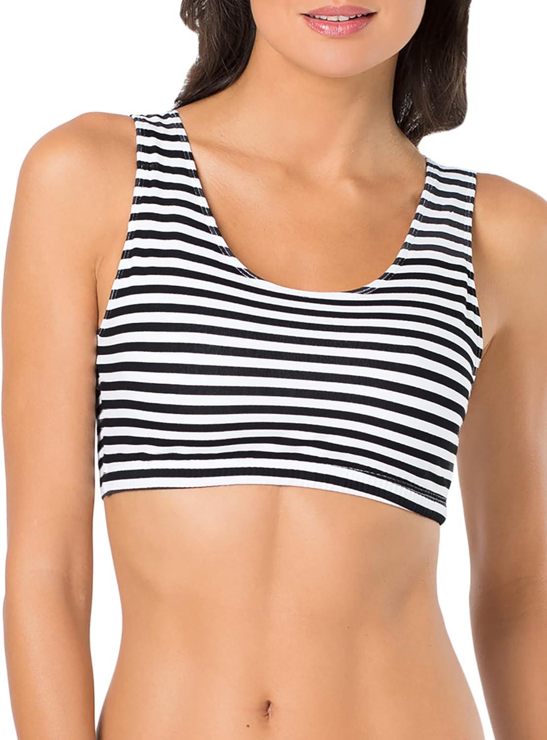 imageFruit of the Loom Womens MultiPack Tank Top Style Sports BraSkinny StripeBlack HueRed HotWhite