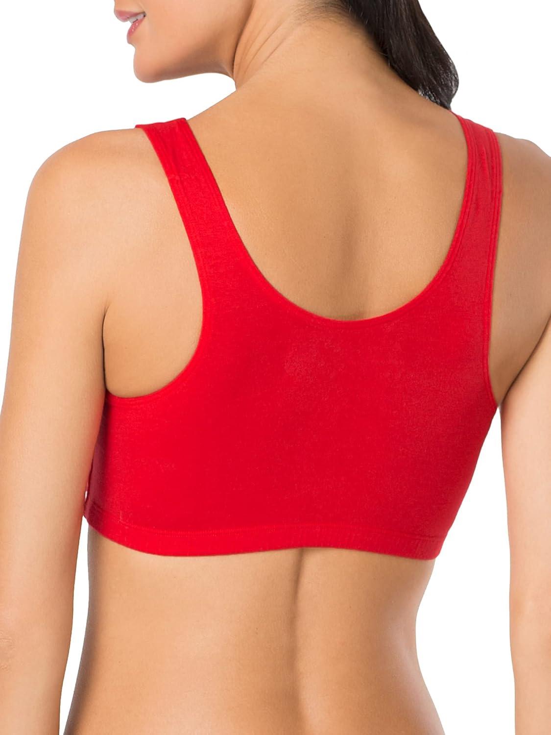 imageFruit of the Loom Womens MultiPack Tank Top Style Sports BraSkinny StripeBlack HueRed HotWhite