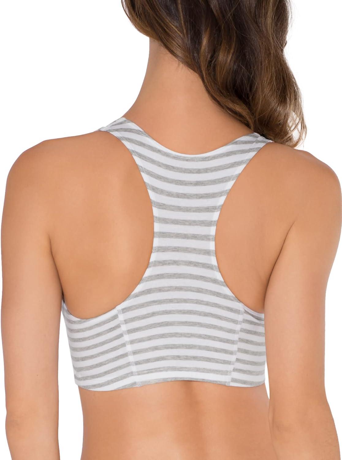 imageFruit of the Loom Womens MultiPack Tank Top Style Sports BraSkinny StripeWhiteHeather Grey