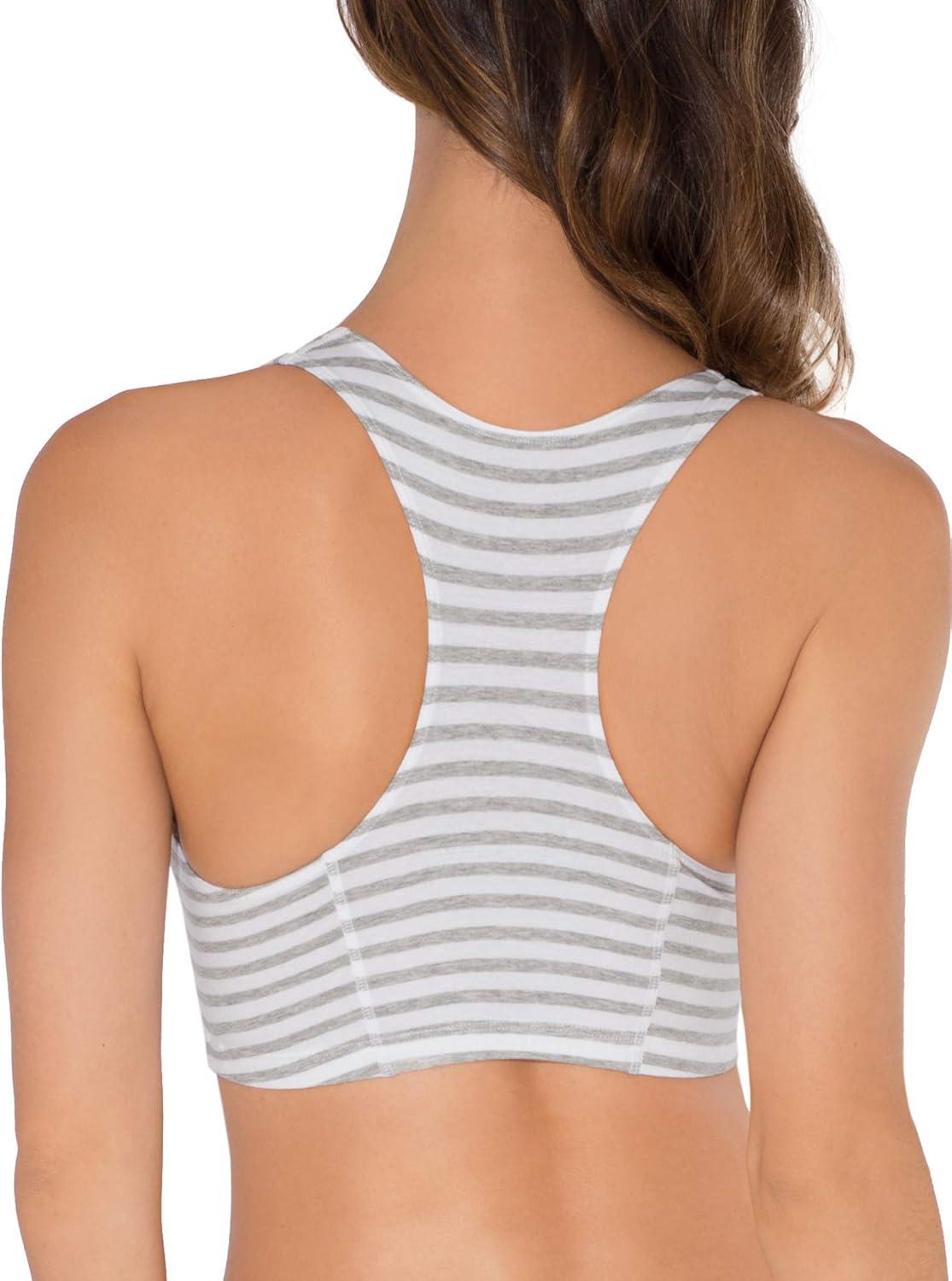 imageFruit of the Loom Womens MultiPack Tank Top Style Sports BraSkinny StripeWhiteHeather Grey