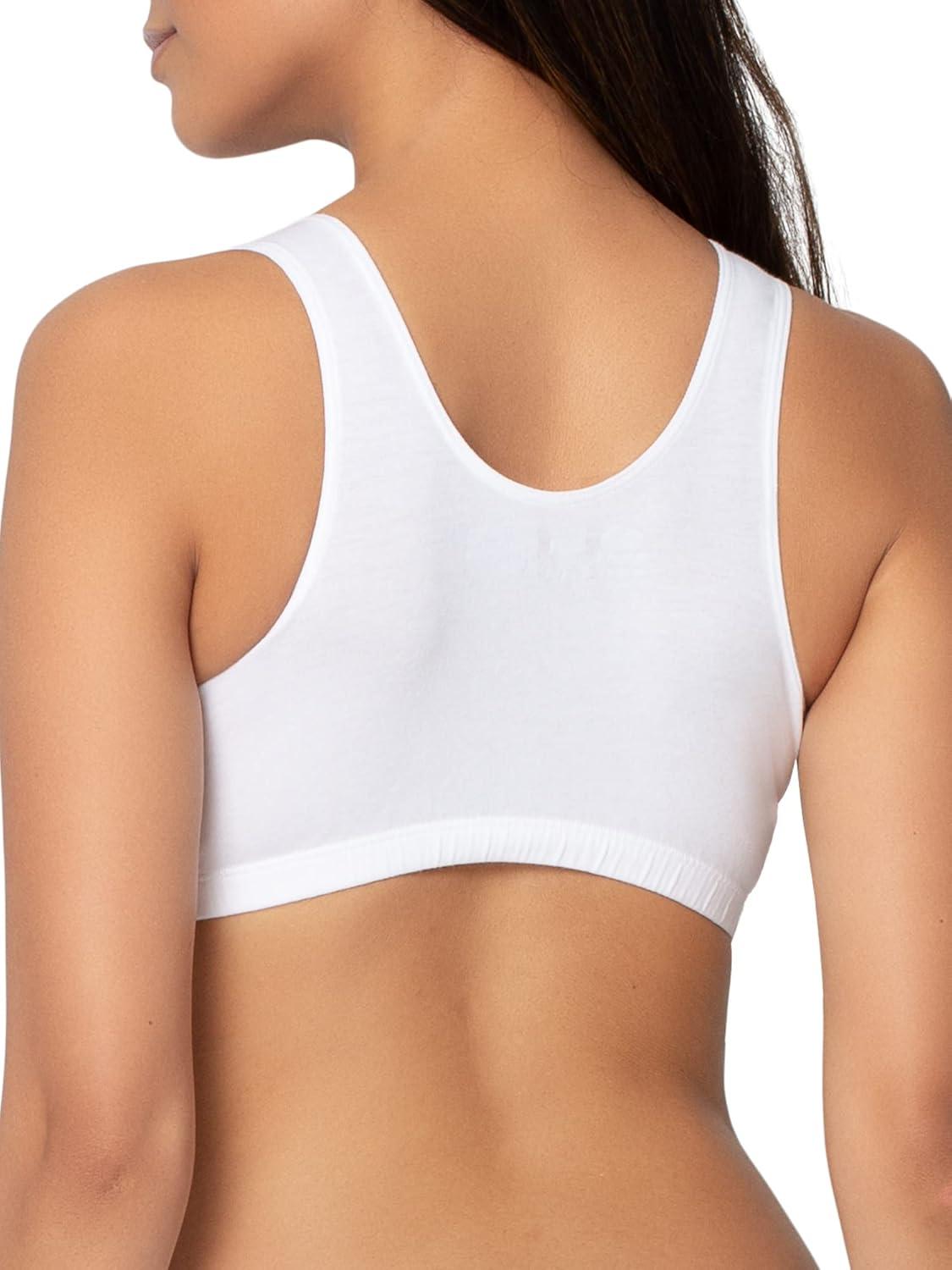 imageFruit of the Loom Womens MultiPack Tank Top Style Sports BraSkinny StripeWhiteRed Hot