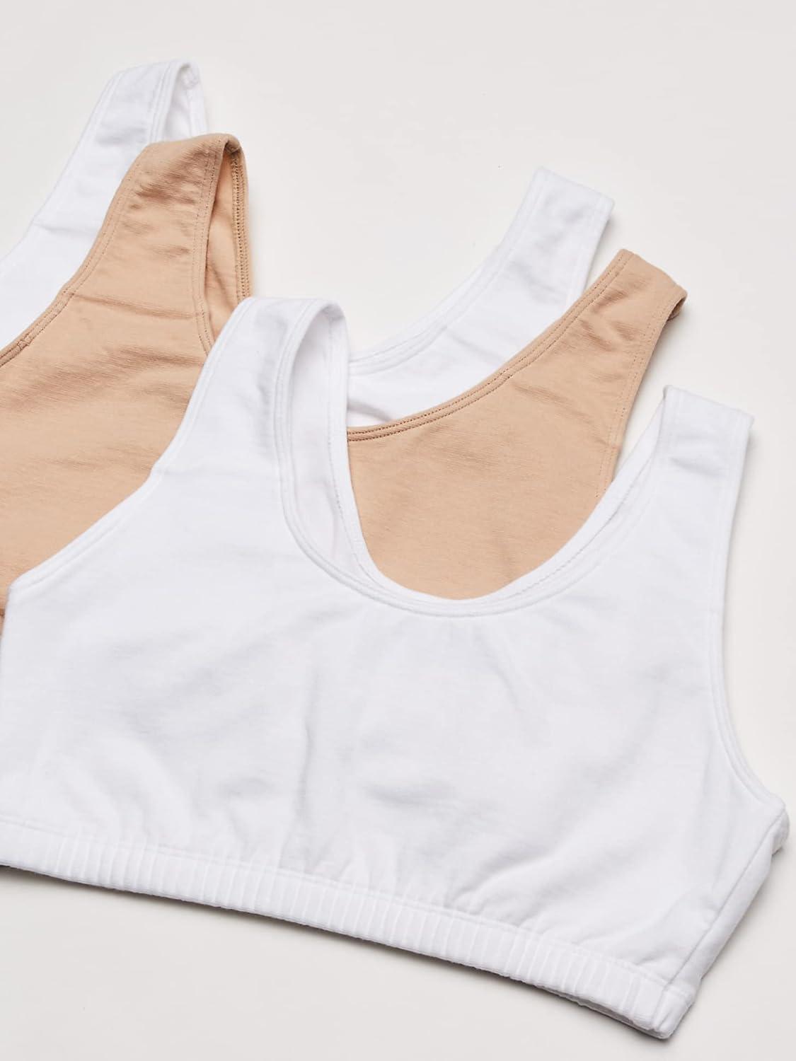 imageFruit of the Loom Womens MultiPack Tank Top Style Sports BraWhiteSandWhite