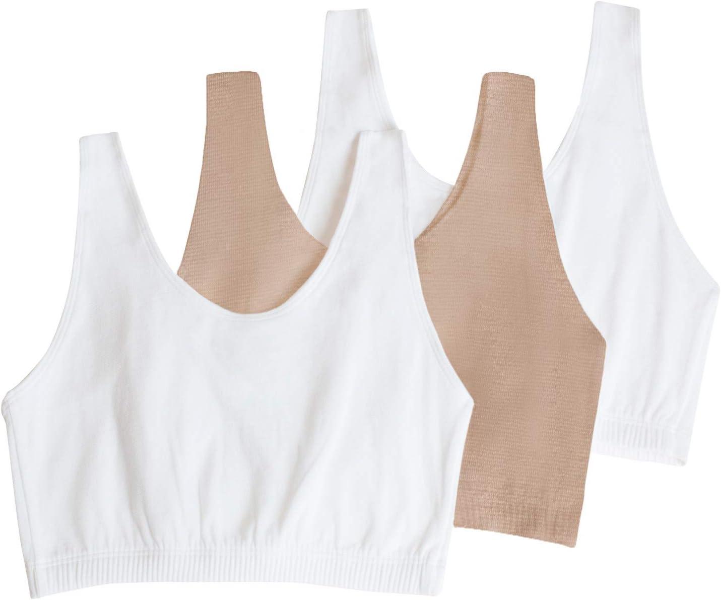 imageFruit of the Loom Womens MultiPack Tank Top Style Sports BraWhiteSandWhite
