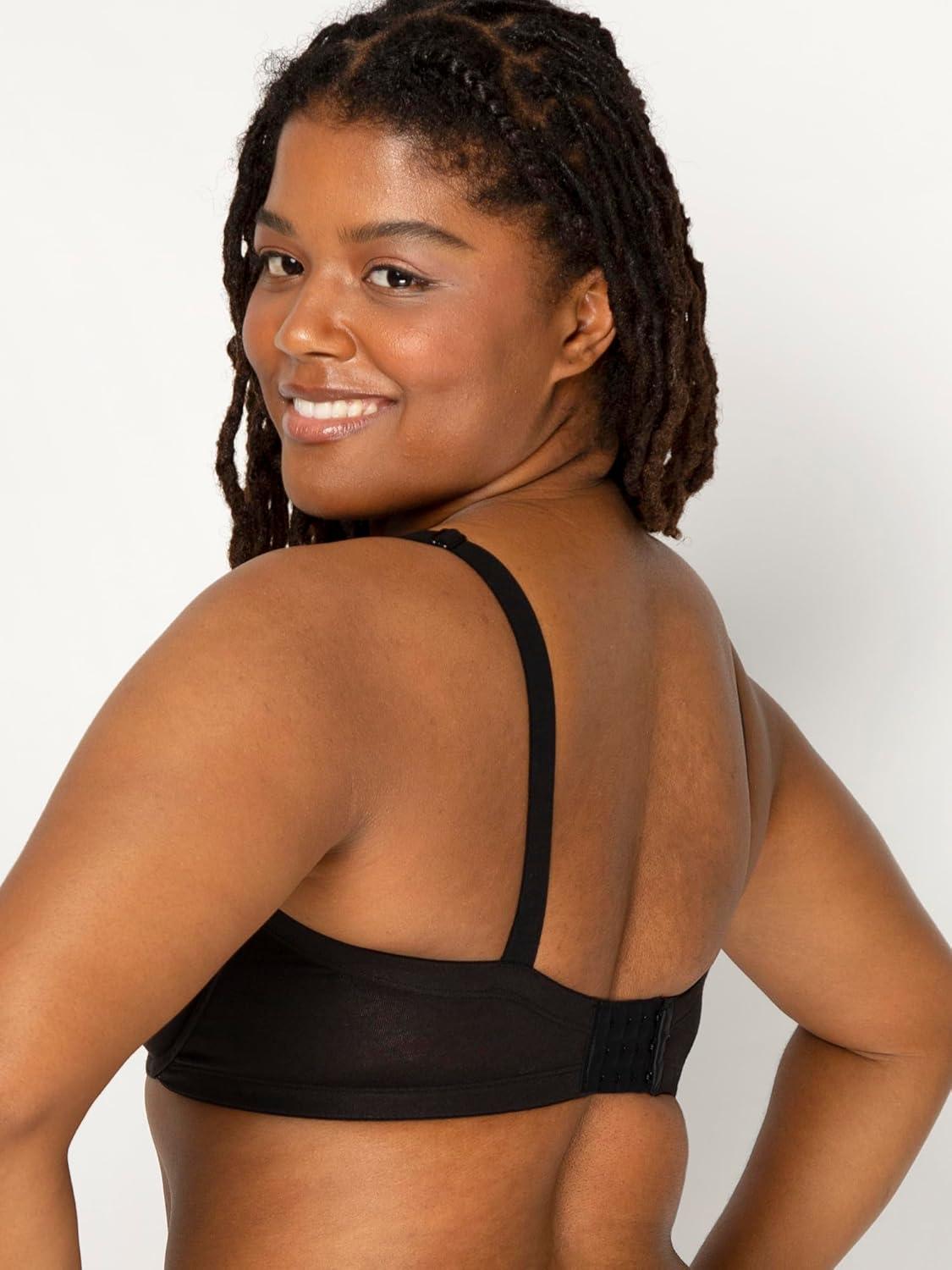 imageFruit of the Loom Womens Smooth Cotton TShirt Bra Pack  UltraSoft Flexible and Invisible Under TeesBlack HueBlack Hue